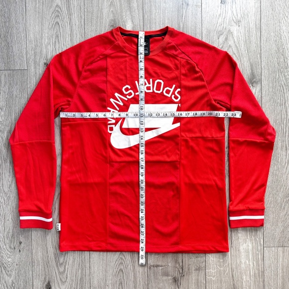 Nike Sportswear Blocked Logo Long Sleeve Jersey Red Men’s Size M NSW AR1960-696 - Picture 10 of 16